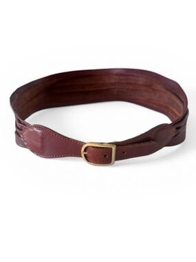 Vintage Burgundy Wide Leather Belt
